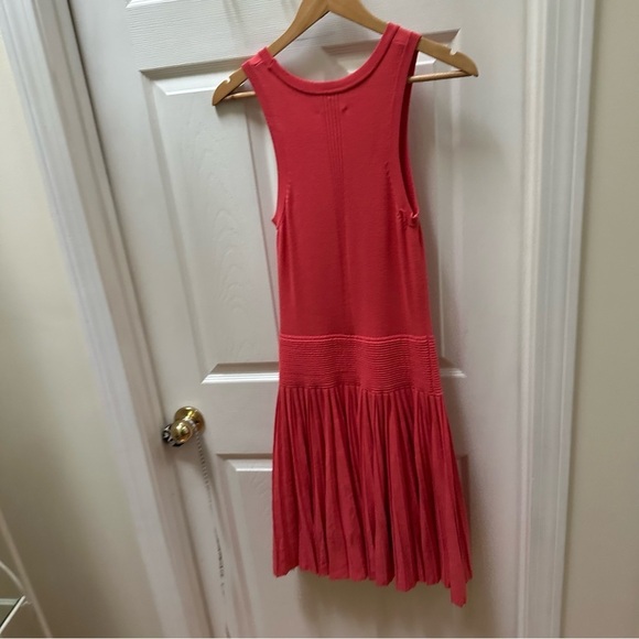Milly coral pink tank pleaded drop waist dress sz m medium - Picture 6 of 7